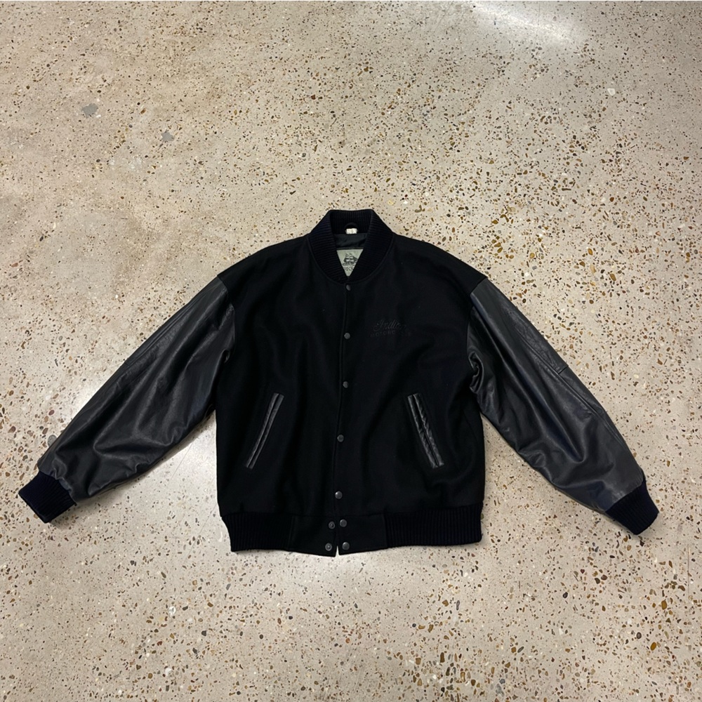 Vintage Indian motorcycle letterman jacket